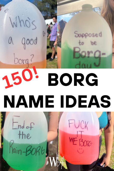 It's time to find your next name for the borg and we have the best of the best list for your college frat party! Borg Names College Drink, Borg Names, Borg Ideas, College Frat Party, College Drinks, College Freshman Advice, Frat Party, The Borg, College Tailgating