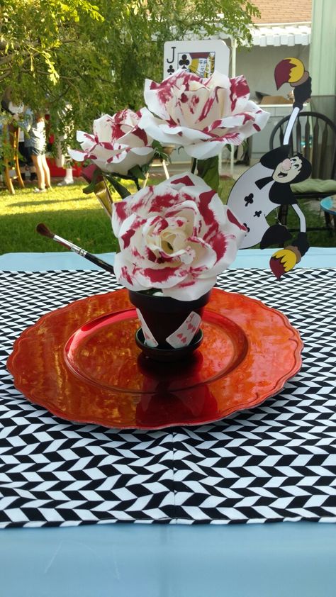 Alice In Wonderland Painting The Roses Red, Alice In Wonderland Quinceanera Theme Decoration, Quinceanera Alice In Wonderland Theme, Diy Alice In Wonderland Decorations Dollar Stores, Alice In Wonderland Table Centerpieces, Alice In Wonderland Graduation Party, Alice In Wonderland Centerpieces, Alice In Wonderland Party Decorations Diy, Alice In Wonderland Table Decorations