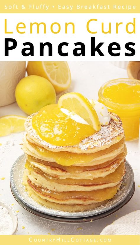 Lemon Custard Pancakes, Dutch Baby Pancake Lemon Curd, Lemon Curd Pancakes Recipe, Breakfast With Lemon Curd, Lemon Curd Breakfast, Lemon Souffle Pancakes, Lemon Pancakes Recipe, Uses For Lemon Curd, Lemon Curd Breakfast Ideas