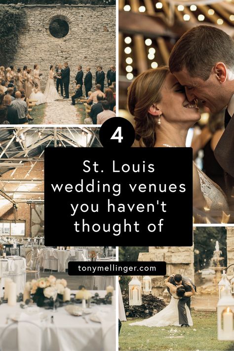 Four stunning St. Louis area wedding venues that you should consider for a unique wedding that stands out from all the others. Stl Wedding Venues, St Louis Wedding Venues, Missouri Wedding Venues, St Louis Wedding, Unique Wedding Venues, September Wedding, St Louis Missouri, Church Wedding, Unique Wedding