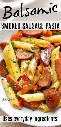 Easy Sausage Dinner, Easy Sausage Dinner Recipes, Kilbasa Sausage Recipes, Smoked Sausage Recipes Pasta, Beef Sausage Recipes, Easy Sausage Recipes, Sausage Pasta Recipe, Smoked Sausage Pasta, Sausage Recipes For Dinner