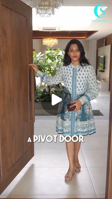 House Of CS on Instagram: "the Versatile Pivot Door: A Stylish and Functional Addition to Any Premium Project @csinteriorsofficial  Check out our stunning pivot/swivel door! With the ability to hinge in various positions, it's perfect for creating large openings and adds a touch of elegance to any space. No wonder it's a popular choice in premium projects around the world.  ☎️For Interior Design Enquiries contact 📲 +91 90480 31414  #pivotdoor #swiveldoor #hugeopenings #hingeddoor #aestheticallyappealing #premiumprojects #usa #dubai" Pivot Hinge Door, Swivel Door, Pivot Door Design, Door Alternatives, Main Doors, Pivot Hinge, Flush Door Design, Pivot Door, House Facades