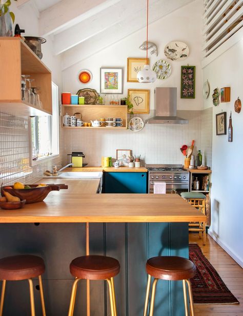 1970s Beach, Roof Cladding, Timber Slats, Seaside House, Fibreglass Roof, Upstairs Loft, Yellow Tile, Timber Beams, Bunk Room