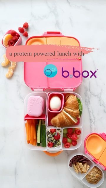 Kid Food | Lunchbox Ideas on Instagram: "Today I am packing a protein powered lunch in collaboration with @bboxforkids to celebrate the launch of their great new silicone snack cups! (AD) These easy-to-clean freezer and oven proof snack cups are such a great size - fitting perfectly in the non-sealed sections of your b.box lunchboxes - so they give even more options when packing nourishing and fun school lunches. And I personally love how they can be stacked together as a base and a lid or use B Box Lunch Ideas, Clean Freezer, Kids Snack Box, Fun School Lunches, Greek Yogurt Toppings, Power Lunch, Fun School, Protein Power, Lunchbox Ideas