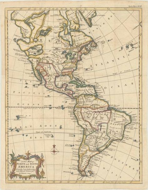 Western Hemisphere - America  Kitchin, Thomas  A New Map of North and South America from the Best Authorities and Astronl. Observatns., 1759 North And South America Map, Latin America Map, South America Map, North America Map, American Continent, America Map, Motorcycle Posters, Ancient Maps, America Art