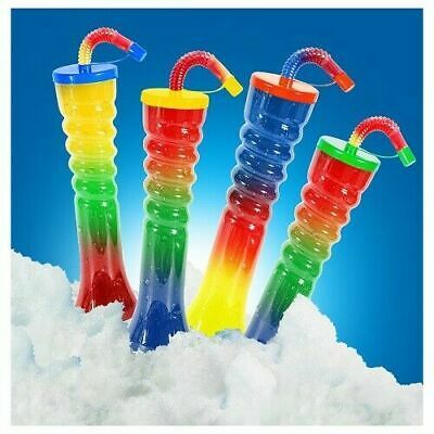 (eBay) 🔥 Novelty TWIST Slush Syrup Yard Cups 17oz - 500ml Cups with Lid & Straw HT35 Kawaii School Supplies Diy, Plastic Cups With Lids, Netflix Movies For Kids, Slurpee Cup, 90s Paper Cup, 90s Drinks Nostalgia, Plastic Resuable Cups, Soda Cup, Unicorn Desserts