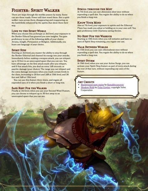 Fighter Homebrew 5e, Dnd Fighter Homebrew, Dnd Homebrew Classes 5e Fighter, Dnd 5e Homebrew Fighter Subclasses, Dnd 5e Fighter Subclasses, Fighter Subclass 5e, 5e Classes, Dnd Fighter, Spirit Walker