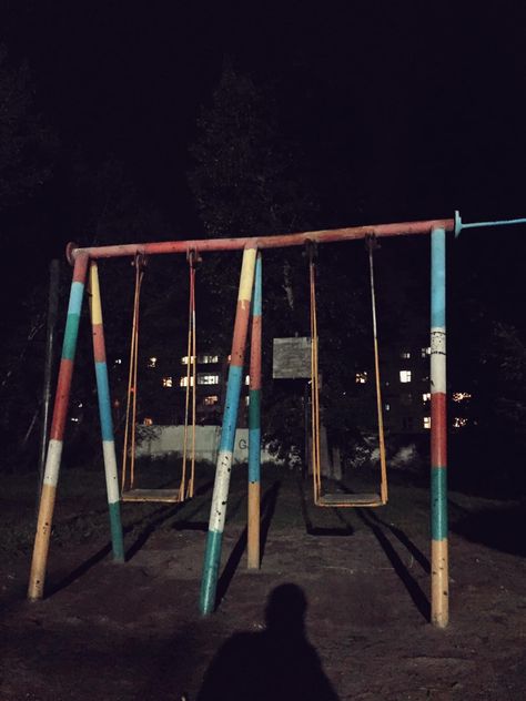 Abandoned Playground Aesthetic, Training Aesthetic, Dreams Core Aesthetic, I Know The End, Hanging By A Thread, Fun Vibes, Photography Assignments, Background References, Night Film