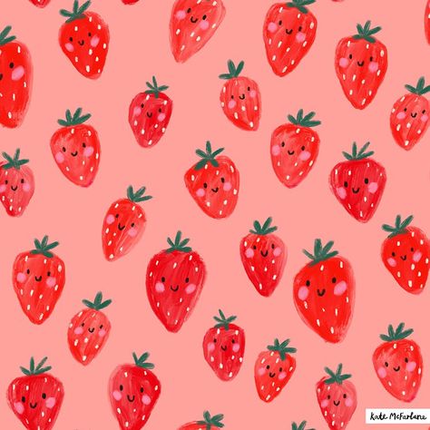 Kate Mcfarlane, Cutesy Wallpaper, Watch Backgrounds, Fabric Design Ideas, Fruit Fabric, Happy Fruit, Logo Y, Illustration Children, Fruit Fruit