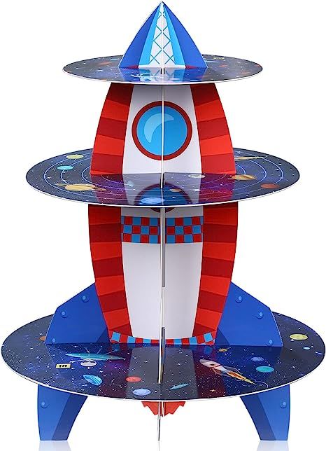 Cardboard Cupcake Stand, Space Cupcakes, Dessert Tower, Space Party Decorations, Galaxy Party, Treat Stand, Cupcake Tiers Stand, Space Theme Party, Outer Space Party