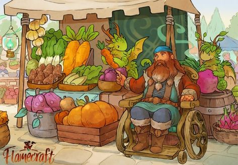 Veggie Stand, Fruit And Veggie, Tiny Dragon, D&d Dungeons And Dragons, Modern Fantasy, Cute Dragons, Creature Concept, Dragon Art, Creature Art