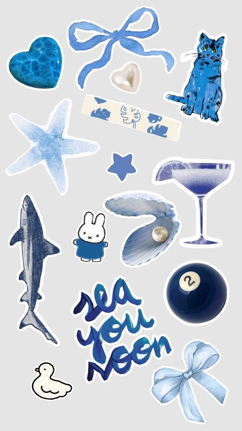 blue sticker sheet for scrapbooks #sticker sheet Blue Digital Stickers, Stickers Sheet Aesthetic, Sticker Sheets Aesthetic Printable, Blue Aesthetic Scrapbook, Journal Ideas Blue, Blue Stickers Printable, Blue Stickers Aesthetic Printable, Blue Journal Stickers, Blue Stickers Aesthetic