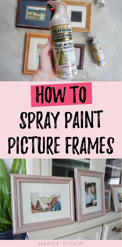 How to spray paint picture frames! An easy thrift store upcycling project to create a cohesive gallery wall idea! #homedecor #spraypaint #upcycle Spray Paint Picture Frames, Painting Picture Frames Diy, Paint Picture Frames, Painting Picture Frames, Spray Painting Wood Furniture, Wall Painting Frames, Spray Paint Frames, Best Spray Paint, How To Spray Paint