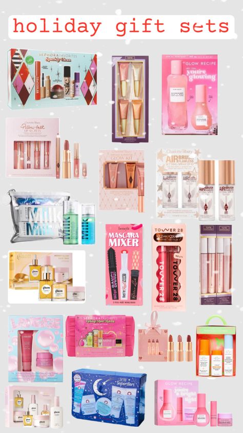 holiday gift sets❄️ Sephora Gift Sets, Preppy Christmas Gifts, Makeup Christmas Gifts, Xmas List Ideas, Sephora Holiday, Makeup Collection Goals, Girly Christmas Gifts, Sephora Skin Care, Cute Gifts For Friends