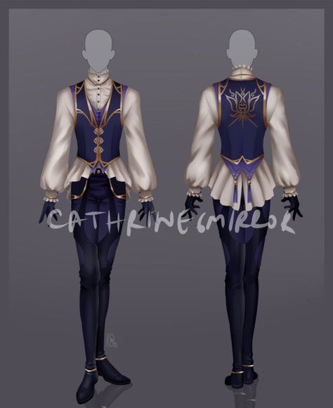 Male Fantasy Clothing Design, Male Fantasy Clothing, Closed Outfit, Prince Outfit, Outfit Drawing, Draw Your Oc, Prince Clothes, Clothing Sketches, Male Clothing