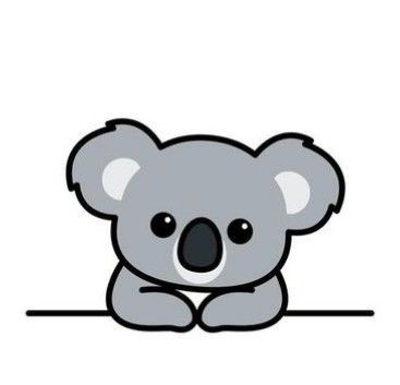 Koala Cartoon Drawing, Koala Rock Painting, Koala Painting Easy, Koala Cute Drawing, Cute Koala Drawing Easy, Koala Animation, Cute Koala Drawing, Koala Bear Drawing, Koala Doodle