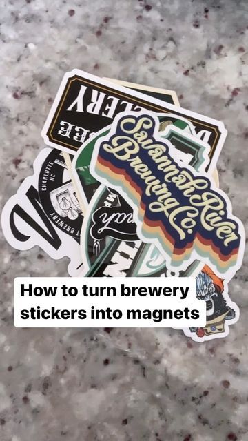 Brewery Sticker Display Ideas, Beer Cans Crafts Ideas, Brewery Stickers, Sticker Display, Beer Stickers, Dream Bars, Swag Ideas, Travel Crafts, How To Make Beer