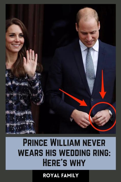 Why does Prince William never wear his wedding ring? Kate Middleton Wedding Ring, Prince William Hair, Prince William Daughter, Queen Elizabeth Ii Wedding, Prince William Baby, Royal Fashion Princesses, Prince William Girlfriends, Prince Charles Wedding, William Kate Wedding