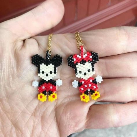 Mouse Earrings, Miyuki Beads Pattern, Seed Bead Jewelry Patterns, Seed Bead Crafts, Beaded Earrings Tutorials, Brick Stitch Earrings, Seed Bead Patterns, Beaded Jewelry Tutorials, Beaded Earrings Patterns