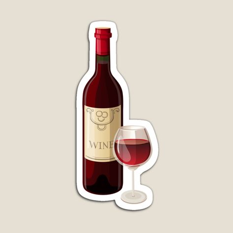 Get my art printed on awesome products. Support me at Redbubble #RBandME: https://www.redbubble.com/i/magnet/Wine-Bottle-and-Wine-Glass-by-DesignsByElias/156269837.TBCTK?asc=u Wine Glass Sticker, Wine Bottle Stickers, Agenda Stickers, Wine Stickers, Glass Magnets, Scrapbook Stickers Printable, Cute Clipart, Buy Wine, Sticker Collection