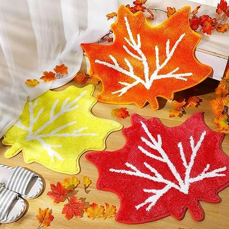 $38.99 Fall Bathroom Rugs Thanksgiving Day Doormats Fall Maple Autumn Kitchen Mat Non Slip Floor Mat Decorative for Kid Home Festival Holiday Decoration Bedroom 23.6" x 25.6"(Yellow, Orange, Red, 3 Pcs) Autumn Kitchen, Fall Bathroom, Fall Doormat, Laundry Room Rugs, Autumn Inspired, Punch Needle Patterns, Non Slip Flooring, Decorative Elements, Welcome Mats