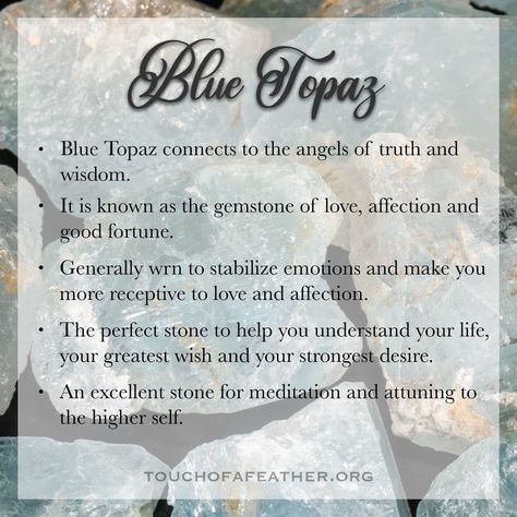 Blue Topaz Crystal Meaning, Topaz Crystal Meaning, Crystal Groupings, Hippy Witch, Blue Topaz Meaning, Crystal Encyclopedia, Topaz Meaning, Charging Crystals, Blue Topaz Crystal