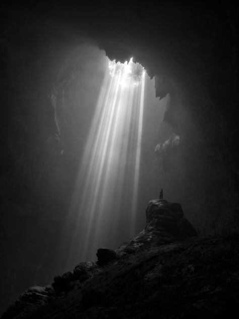 Light In Darkness Photography, Black Heaven, Dark Cave, Polygon Modeling, Concept Art World, Fallen London, Photography Contest, Photoshoot Themes, 1st Place