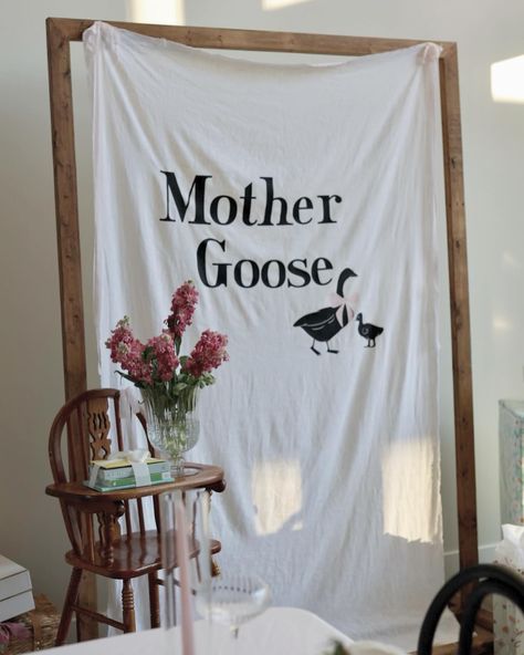 Vintage Theme Baby Shower Ideas, Silly Goose Baby Shower Decor, Once Upon A Baby Shower Ideas, Goose Baby Shower Theme, Goose Themed Baby Shower Ideas, Storybook Baby Shower Theme Decoration, Goose Baby Shower Ideas, Mother Goose Baby Shower Ideas, Storybook Themed Baby Shower Ideas