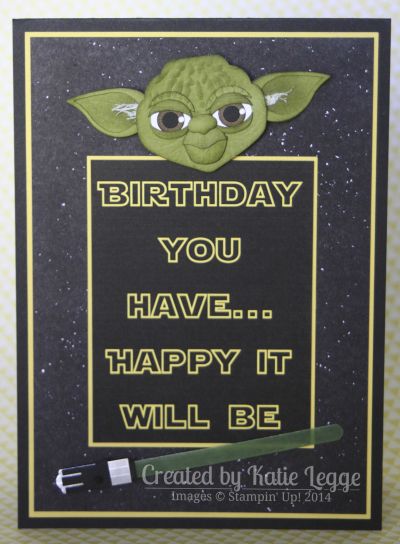 Rachel Legge: SU Demonstrator - "May The 4th Be With You" - 5/4/14.  Tutorial included.  (Pin#1: Teens... Pin+: Children: Boys). Star Wars Birthday Cards, Star Wars Themed Birthday Cards, Starwars Birthday Card, Star Wars Birthday Greetings, Star Wars Cards Handmade Happy Birthday, Star Wars B Day Cards, Star Wars Baby Yoda Birthday Card, Yoda Card, Yoda Party