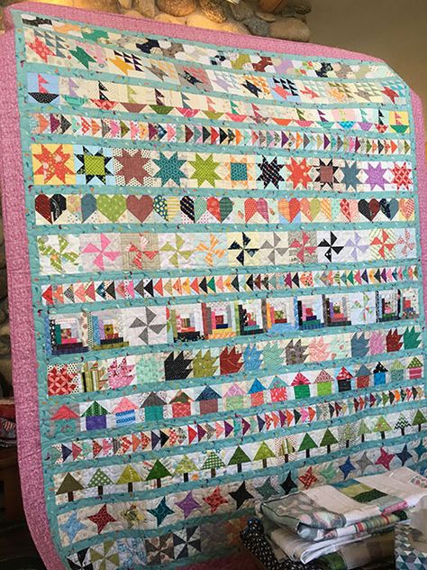 Making a Scrappy Row Quilt: Bitty Blocks » Stash Bandit Row Quilts, Crumb Quilt, Log Cabin Quilt Blocks, Row Quilt, Scrappy Quilt Patterns, Quilt Square Patterns, Sampler Quilts, Scrap Quilt Patterns, Miniature Quilts