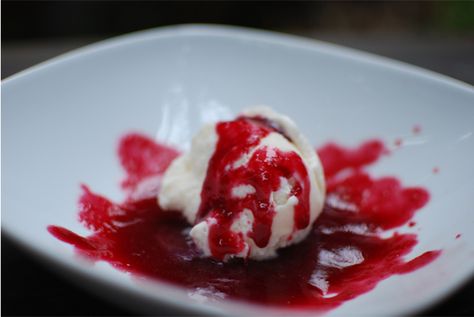 Cherry Coulis, a fruit-based sauce, is made with ripe cherries, water, sugar and lemon juice. Drizzle over your favorite ice cream for a cool Summer treat. Cherry Coulis, Meals For Company, Gbbo Recipes, Coulis Recipe, Cream Pancakes, Fruit Sauce, Bbc Good Food, Creamy Desserts, Bbc Good Food Recipes