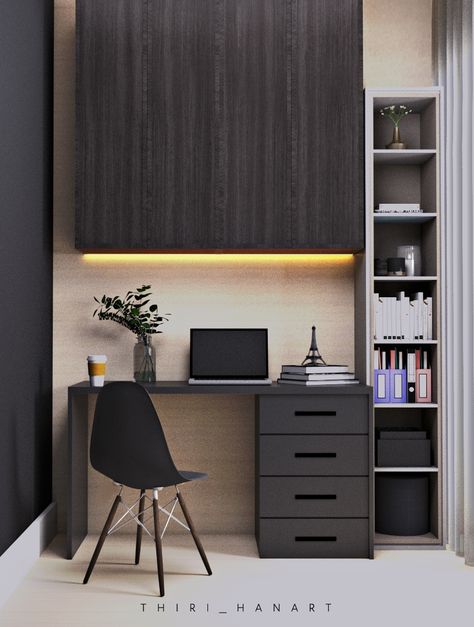 Study Room Interior Design, Study Room Interior, Gray Study, Salon Layout, Study Table Ideas, Modern Room Design, Grey Room, Simple Furniture, Workspace Inspiration