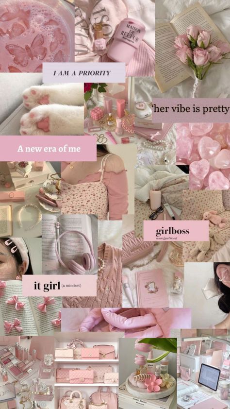 Pink Asthetics Wallpaper, Pink Academia Aesthetic, Aesthetic Face Mask, Wonyoungism Aesthetic, Aesthetic Face, Healthy Aesthetic, Pinky Girls, Pink Academia, Vision Board Collage