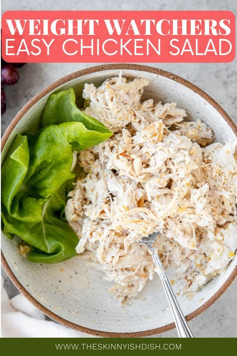 Healthy Easy Chicken Salad, Chicken Salad Ideas Healthy, Healthy Can Chicken Recipes, Light Chicken Salad Recipe, Salad With Canned Chicken, Ww Recipes With Canned Chicken, We Chicken Salad, Easy Healthy Chicken Salad Recipe, Zero Point Chicken Salad