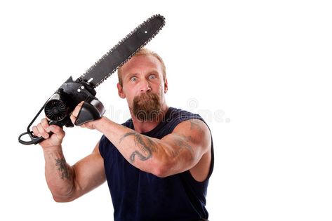 Chainsaw Pose Reference, Holding Chainsaw Reference, Chainsaw Pose, Chainsaw Reference, Chainsaw Tattoo, Man With Tattoos, Female Reference, Pose References, Poses Reference