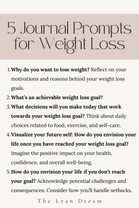 Journal's are great tools for emotional regulation and self-reflection. Keeping a weight loss journal can be great for tracking progress, addressing feelings, and staying motivated on your weight loss journey! Here are 5 journal prompts related to weight loss. Staying Motivated, Self Reflection, Emotional Regulation, Journal Prompts, Tools, Feelings