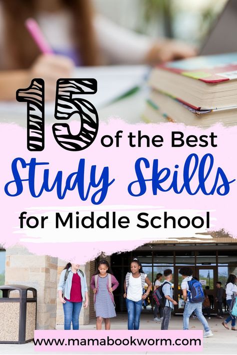 Study Skills for Middle School Tutoring Middle School, How To Study Middle School, Homeschooling A Middle Schooler, Good Study Habits For Middle School, Study Tips For Middle School Students, Study Skills For Middle School, Study Habits For Middle School, Tips For 8th Grade Middle School, Middle School Study Tips