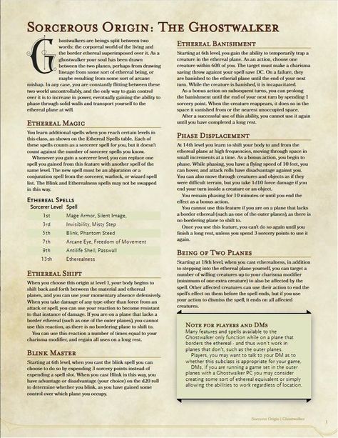 Anchored (Sorcerer) The Ghost Walker Dnd Sorcerer, Homebrew Monsters, Dm Tools, D D Races, Fantasy Nature, Dnd Inspiration, D D Classes, Dnd Campaign, Dnd Classes