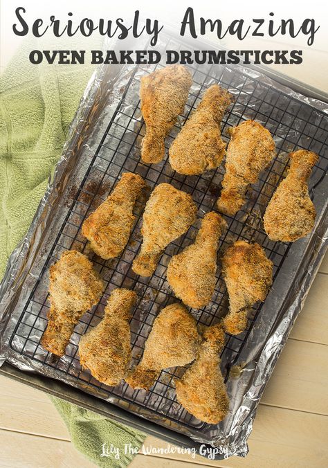 Oven Baked Drumsticks, Drumstick Recipes Oven, Chicken Legs In Oven, Baked Drumsticks, Baking Chicken, Chicken Drumsticks Recipe, Baked Breaded Chicken, Fried Chicken Drumsticks, Drumsticks Recipe