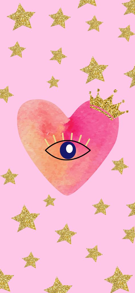 Heart Wallpaper With Eyes, Heart Eye Wallpapers, Heart Eyes Wallpaper Aesthetic, Pink Eye Heart Wallpaper, Heart Chakra Wallpaper Iphone, Heart Wallpaper, Free Wallpaper, Cool Drawings, Art Wallpaper