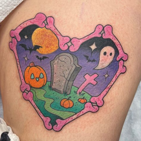 Cute Graveyard, Alex Strangler, Scenery Tattoo, Neat Tattoos, Graveyard Tattoo, Punk Tattoos, Candy Tattoo, Vampire Tattoo, Ink Link