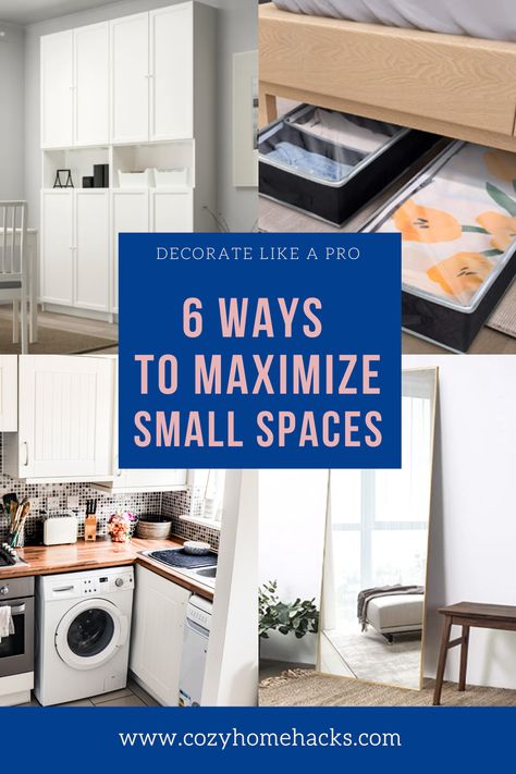 Studio Apartment Storage, Organization Ideas For Small Spaces, Storage Ideas For Small Spaces, Glamorous Living Room, Small Space Hacks, Maximize Small Space, Apartment Storage, Small Space Organization, Small Space Storage