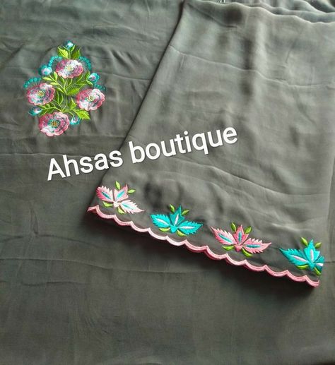 Machine Work On Suits, Kadhai Designs For Suits, Embroidery Suits Design Machine, Machine Work Suits, Machine Work Embroidery On Suits, New Machine Embroidery Designs For Suits, Machine Embroidery Designs For Blouses, Embroidery Patterns Flowers, Embroidery Design Flower