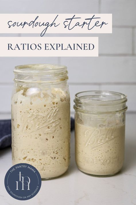 Understand how to change your sourdough starter ratio for a slower or faster peak, giving you more control over your sourdough starter. Taste Of Home Sourdough Starter, Create Sourdough Starter, Ripe Sourdough Starter, How Often Do You Feed Sourdough Starter, Feeding A Sourdough Starter, How To Store Sourdough Starter In Fridge, Sourdough Starter No Scale, Waking Up Sourdough Starter, Large Batch Sourdough Starter