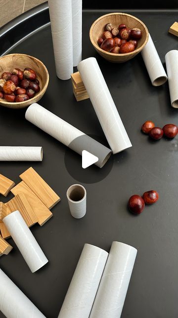 Katie Taylor on Instagram: "Another quick but effective autumn tuff tray setup taken from my autumn tuff tray ideas set.   In the tray are bricks, tubes and conkers. The bricks can be used to give the tubes varying heights to experiment with rolling and distance. You can use recycled tubes or the ones in my tray are from @hope_earlyyears - they’re really sturdy and will last a long time. They arrive in a box with three different sizes.   Download the Autumn tuff tray download from my website (included if you’re a member).  #eyfs #earlyyears #earlyyearsideas #earlyyearsoutdoor #earlyyearsoutdoors #outdoorlearning #outdoorplay #outdoorcrafts #naturalclassroom #earlyyearsoutdoormembership #teacher #teaching #classroomideas #forestschool #childminder #childminding #nurseryclass #teachingresour Tuff Tray Writing Ideas, Winter Tuff Tray Ideas Eyfs, Autumn Tuff Tray Ideas, Autumn Tuff Tray Ideas Eyfs, Tuff Tray Ideas Preschool, Autumn Tuff Tray, Autumn Eyfs, Tuff Tray Ideas Toddlers, Tuff Tray Ideas