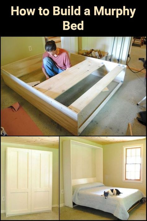 How To Make A Murphy Bed Diy Queen Size, Murphy Bed Bunk Beds, King Size Murphy Bed Diy, Diy Queen Murphy Bed, Easy Murphy Bed, Horizontal Murphy Bed Diy, Dyi Murphy Bed, Diy Folding Bed, Murphy Bed Queen Size