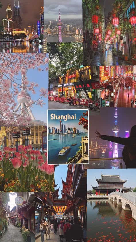 shanghai, china China Travel Aesthetic, China Wallpaper Aesthetic, China Moodboard, China Places, Country Collage, Shanghai Aesthetic, Shanghai China Travel, China Aesthetic, Shanghai Style