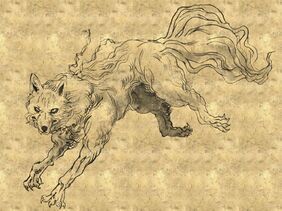 Wolf Mythology, Folklore Creatures, Japanese Wolf, Japanese Myth, Japanese Art Styles, Japanese Mythology, Japanese Folklore, Japanese Artwork, Wolf Drawing