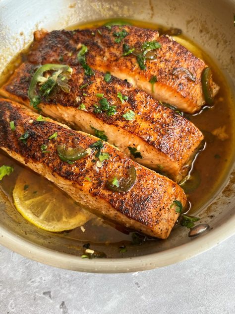 Honey Jalapeno Salmon - Something Nutritious Honey Jalapeno Salmon, Jalapeno Salmon Recipes, Jalapeno Salmon, Jalepeno Salmon Recipe, Jalapeño Salmon, Honey Glazed Salmon, 20 Minute Dinners, Jalapeno Sauce, Recipes With Chicken And Peppers