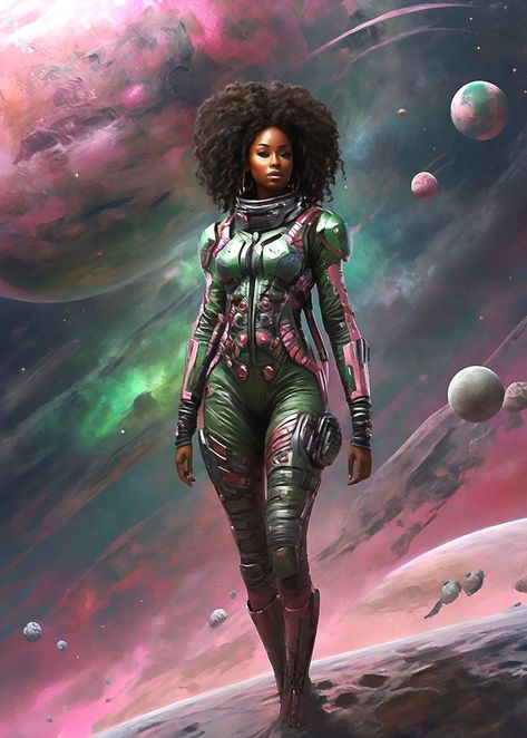 Saatchi Art Artist ; Printmaking; "Beyond Celestial Frontiers: Afrofuturistic Cosmic Odyssey" Afrofuturism City, Afrofuturism Warrior, Afrofuturistic Art, Afrofuturism Fashion, Transhumanist Art, Afro Futurism Illustration, Afro Futurism Art Science Fiction, Egyptian Warrior, African Superhero